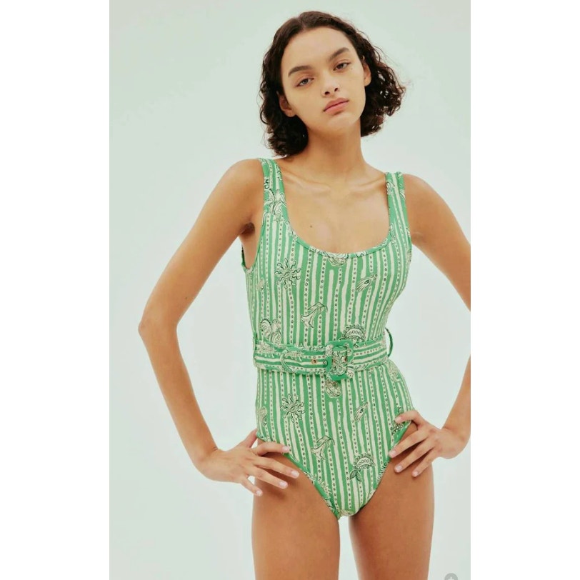 Alemais Lula Belted One-Piece Swimsuit Size Xxs 2xs